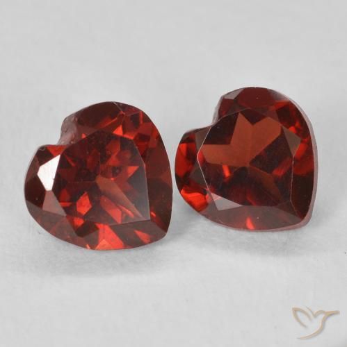 1.26 ctw Red Pyrope Garnet Stones, Natural Pyrope Garnet in Heart Facet Shape for Sale