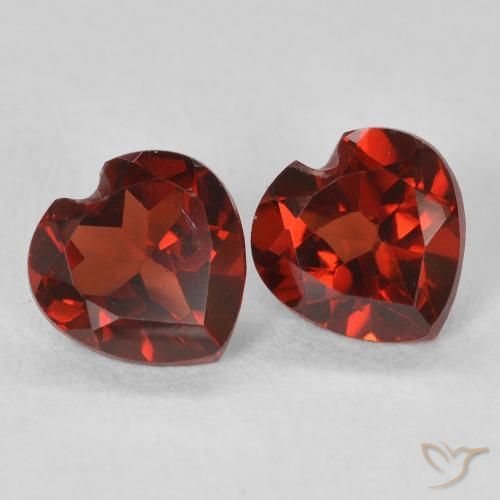 1.07 ctw Red Pyrope Garnet Stones, Natural Pyrope Garnet in Heart Facet Shape for Sale