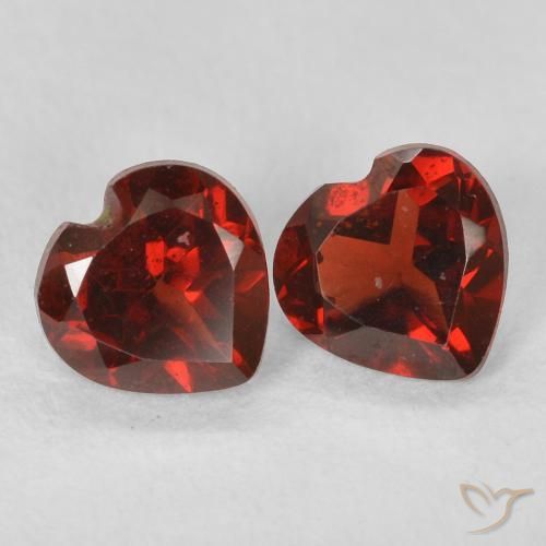 1.07 ctw Red Pyrope Garnet Stones, Natural Pyrope Garnet in Heart Facet Shape for Sale