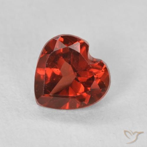 0.61ct Natural Currant Red Pyrope Garnet, Heart, VS