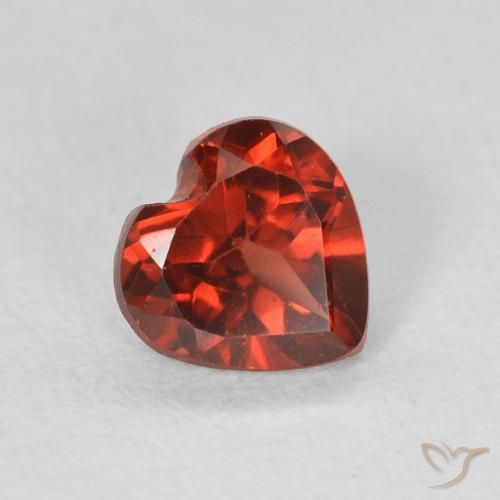 0.61 ct Red Pyrope Garnet Stone, Natural Pyrope Garnet in Heart Facet Shape for Sale