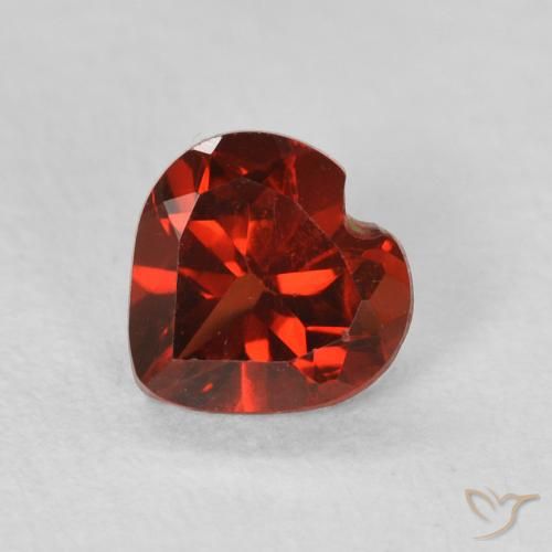 0.60ct Natural Currant Red Pyrope Garnet, Heart, VS