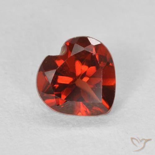 0.60 ct Red Pyrope Garnet Stone, Natural Pyrope Garnet in Heart Facet Shape for Sale