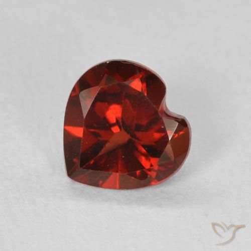 0.54 ct Red Pyrope Garnet Gemstone, Pyrope Garnet Gem in Heart Facet Shape for Sale.