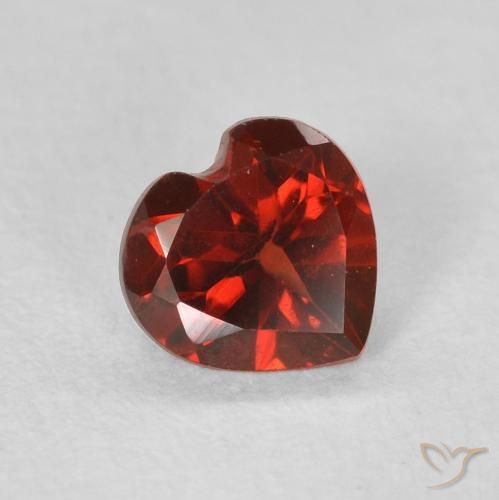 0.54 ct Red Pyrope Garnet Stone, Natural Pyrope Garnet in Heart Facet Shape for Sale
