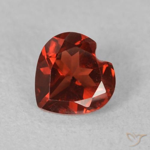 0.61ct Natural Bright Red Pyrope Garnet, Heart, VS