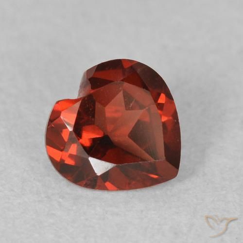 0.61 ct Red Pyrope Garnet Stone, Natural Pyrope Garnet in Heart Facet Shape for Sale