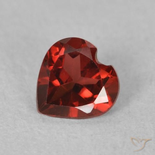 0.52ct Natural Currant Red Pyrope Garnet, Heart, VVS-VS