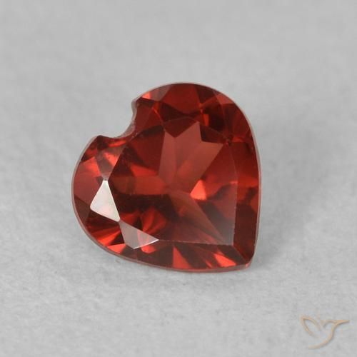0.52 ct Red Pyrope Garnet Stone, Natural Pyrope Garnet in Heart Facet Shape for Sale