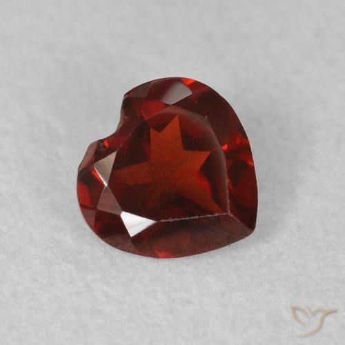 0.47 ct Red Pyrope Garnet Stone, Natural Pyrope Garnet in Heart Facet Shape for Sale