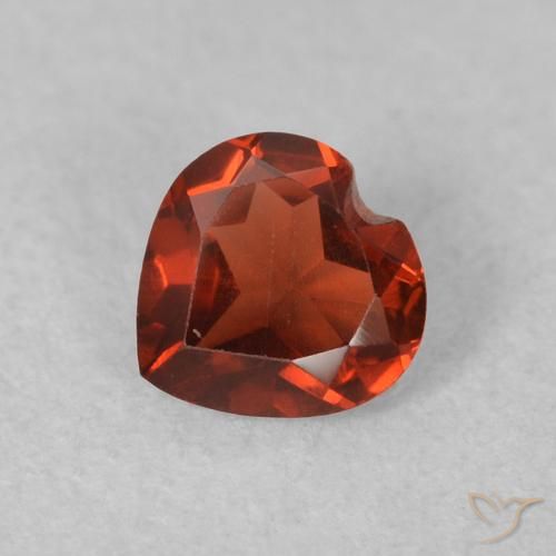 0.47ct Natural Bright Red Pyrope Garnet, Heart, VVS-VS
