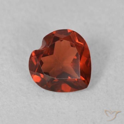 0.47 ct Red Pyrope Garnet Stone, Natural Pyrope Garnet in Heart Facet Shape for Sale