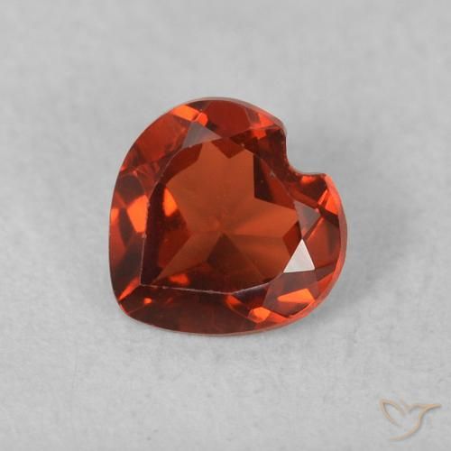 0.50ct Natural Currant Red Pyrope Garnet, Heart, VVS-VS