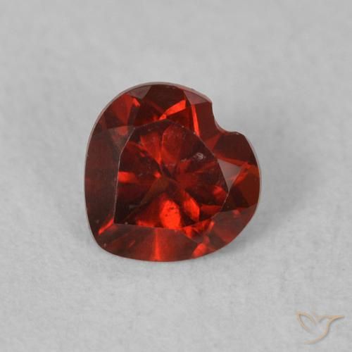 0.50ct Natural Sangria Red Pyrope Garnet, Heart, VVS-VS