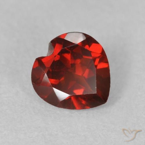 0.59ct Natural Sangria Red Pyrope Garnet, Heart, VVS-VS