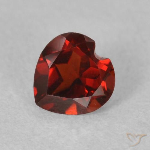 0.59 ct Red Pyrope Garnet Stone, Natural Pyrope Garnet in Heart Facet Shape for Sale