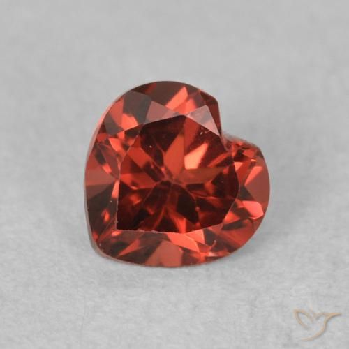 0.62ct Natural Currant Red Pyrope Garnet, Heart, VVS-VS