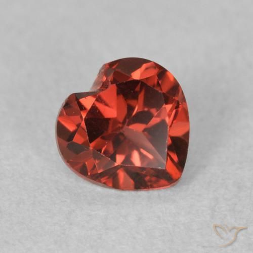 0.62 ct Red Pyrope Garnet Stone, Natural Pyrope Garnet in Heart Facet Shape for Sale