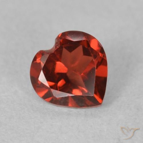 0.64 ct Red Pyrope Garnet Stone, Natural Pyrope Garnet in Heart Facet Shape for Sale
