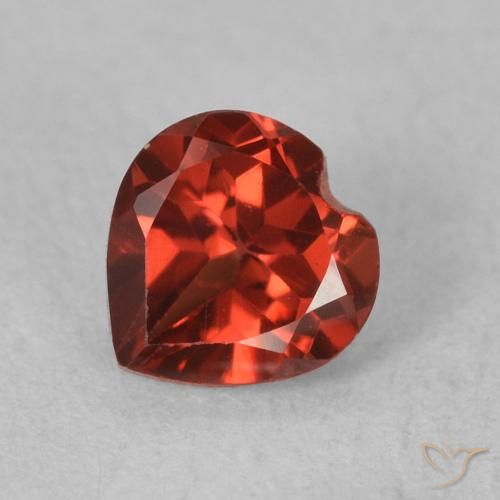 0.69ct Natural Currant Red Pyrope Garnet, Heart, VS