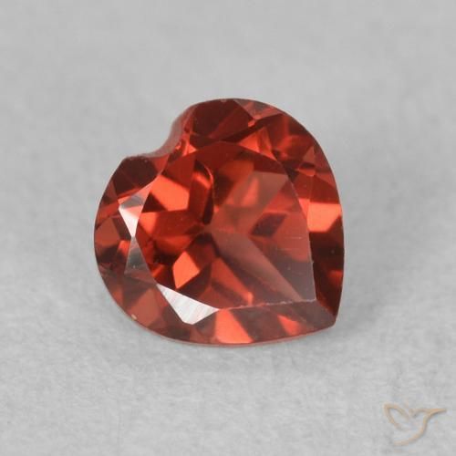 0.69 ct Red Pyrope Garnet Stone, Natural Pyrope Garnet in Heart Facet Shape for Sale