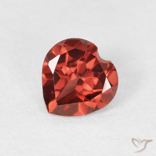 0.56ct Natural Bright Red Pyrope Garnet, Heart, VS