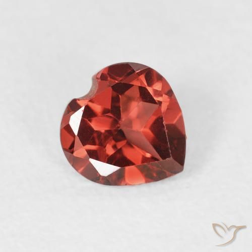 0.56 ct Red Pyrope Garnet Stone, Natural Pyrope Garnet in Heart Facet Shape for Sale