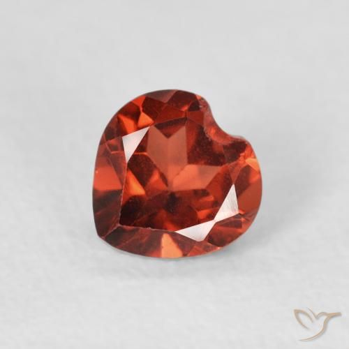 0.60ct Natural Currant Red Pyrope Garnet, Heart, VS