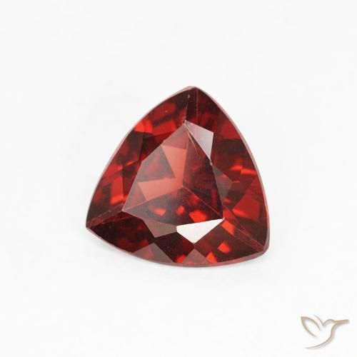 0.68 ct Red Pyrope Garnet Stone, Natural Pyrope Garnet in Trillion Facet Shape for Sale