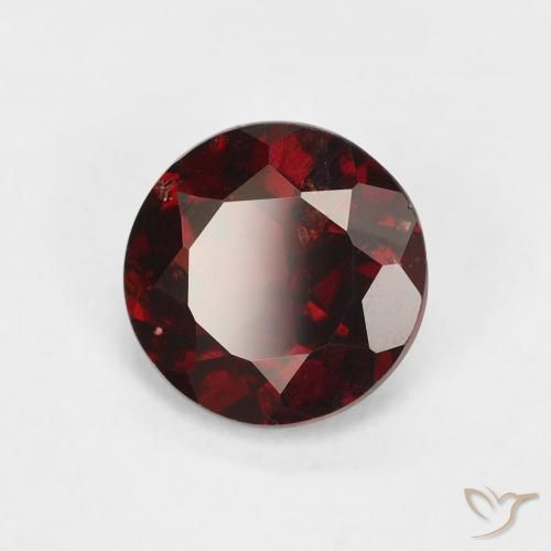 1.42 ct Red Pyrope Garnet Stone, Natural Pyrope Garnet in Round Facet Shape for Sale