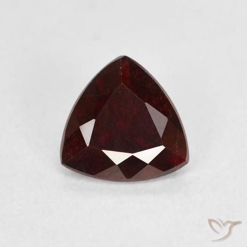 0.91 ct Red Pyrope Garnet Stone, Natural Pyrope Garnet in Trillion Facet Shape for Sale