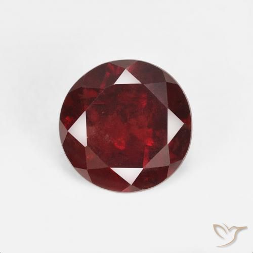 1.60ct Natural Currant Red Pyrope Garnet, Round, VS