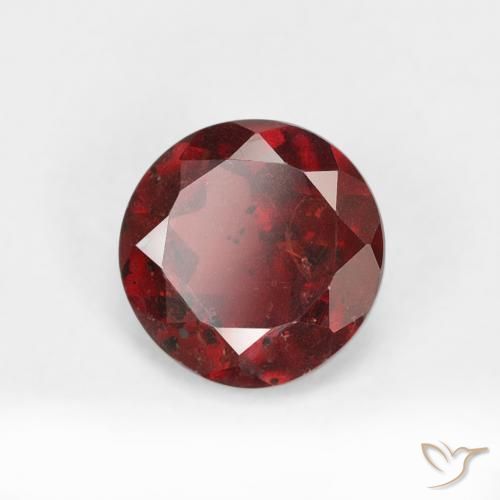 0.91 ct Red Pyrope Garnet Stone, Natural Pyrope Garnet in Round Facet Shape for Sale