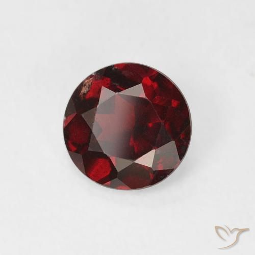 0.64 ct Red Pyrope Garnet Stone, Natural Pyrope Garnet in Round Facet Shape for Sale