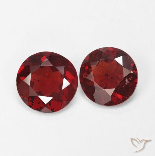 1.32 ctw Red Pyrope Garnet Stones, Natural Pyrope Garnet in Round Facet Shape for Sale