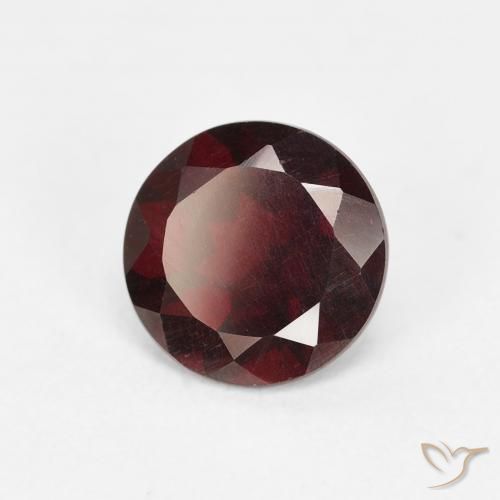 1.49 ct Red Pyrope Garnet Stone, Natural Pyrope Garnet in Round Facet Shape for Sale