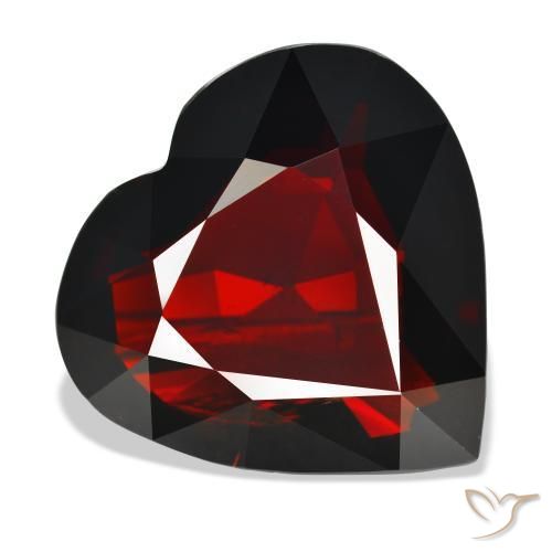 37.20 ct Red Pyrope Garnet Stone, Natural Pyrope Garnet in Heart Facet Shape for Sale