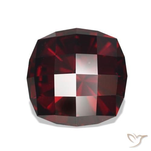 4.67 ct Red Pyrope Garnet Gemstone, Pyrope Garnet Gem in Cushion Checkerboard Shape for Sale.