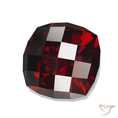 4.67 ct Red Pyrope Garnet Stone, Natural Pyrope Garnet in Cushion Checkerboard Shape for Sale
