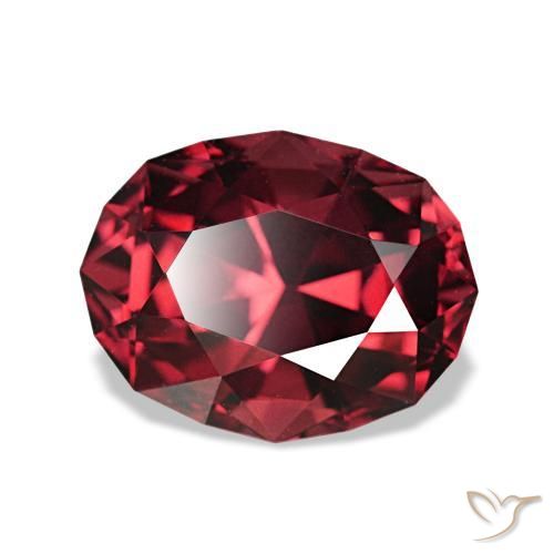 3.12 ct Red Pyrope Garnet Stone, Natural Pyrope Garnet in Oval Facet Shape for Sale