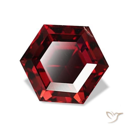 2.14 ct Red Pyrope Garnet Stone, Natural Pyrope Garnet in Hexagon Cut Shape for Sale