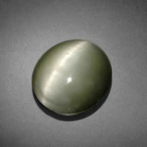 Quartz Cat's Eye Gemstone in 12.4 x 11.1 mm Size for Sale, Quartz Cat's Eye Stone in Green Color