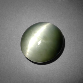 Quartz Cat's Eye Gemstone in 12.8 x 11.6 mm Size for Sale, Quartz Cat's Eye Stone in Green Color
