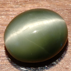 Quartz Cat's Eye Gemstone in 13 x 10.9 mm Size for Sale, Quartz Cat's Eye Stone in Green Color