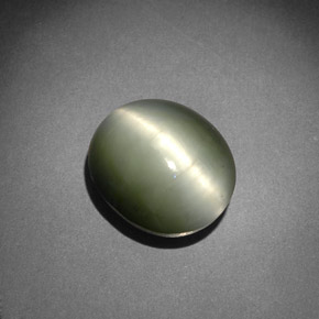 Quartz Cat's Eye Gemstone in 12.3 x 10.4 mm Size for Sale, Quartz Cat's Eye Stone in Green Color