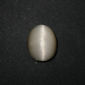 3.06 ct Cream Quartz Cat's Eye Stone, Natural Quartz Cat's Eye in Oval Cabochon Shape for Sale