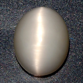 2.84 ct Cream Quartz Cat's Eye Stone, Natural Quartz Cat's Eye in Oval Cabochon Shape for Sale