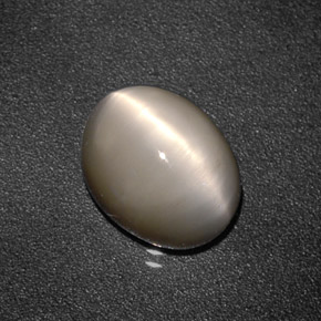Quartz Cat's Eye Gemstone in 10 x 8 mm (calibrated) Size for Sale, Quartz Cat's Eye Stone in Cream Color