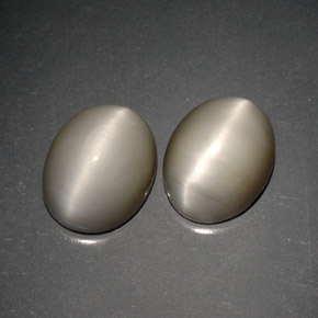 6.50 ct Gray Quartz Cat's Eye Gemstone, Quartz Cat's Eye Gem in Oval Cabochon Shape for Sale.