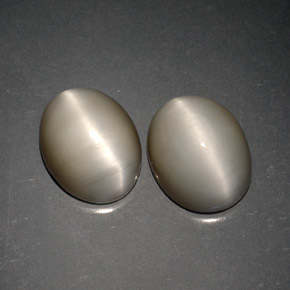 Quartz Cat's Eye Gemstone in 10 x 8 mm (calibrated) Size for Sale, Quartz Cat's Eye Stone in Smoke Color